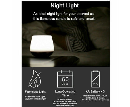 MIPOW PlayBulb LED Flameless Candle Night Light (Twin Pack)