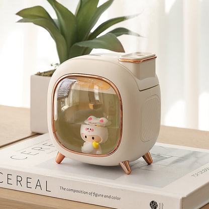 Beige USB Desktop Dual Mist Cute Humidifier with Essential Oil Diffuser, 500ml Large Capacity, Quiet Aromatherapy Machine for Bedroom and Office(without essential oil)