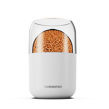 Cool Mist Humidifier with Colorful Atmosphere Light - 300ml USB Powered, Unique Internal Design(Planet-White)