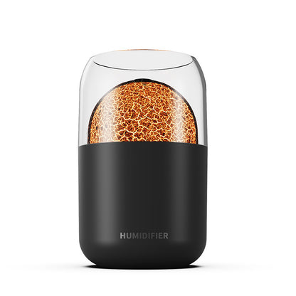 Cool Mist Humidifier with Colorful Atmosphere Light - 300ml USB Powered, Unique Internal Design(Planet-Black)